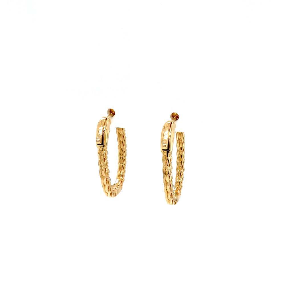 Roman+Jules "LUCIDA" Collection Oval Shape Inside and Outside Diamond Hoops set in 14K Yellow Gold - Image 4 of 6