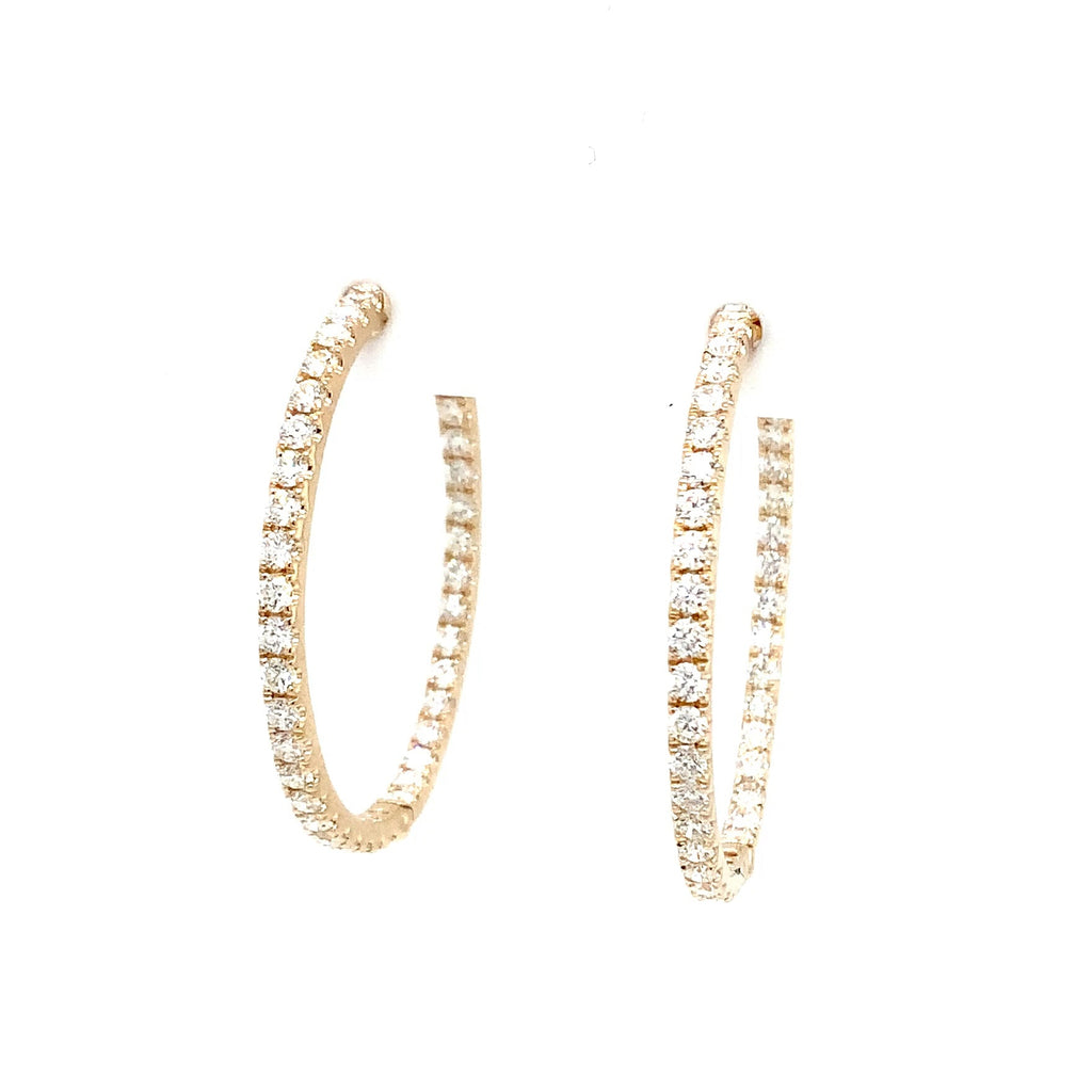 Roman+Jules Classic Inside and Outside Diamond Hoops set in 14K Yellow Gold - Image 7 of 7