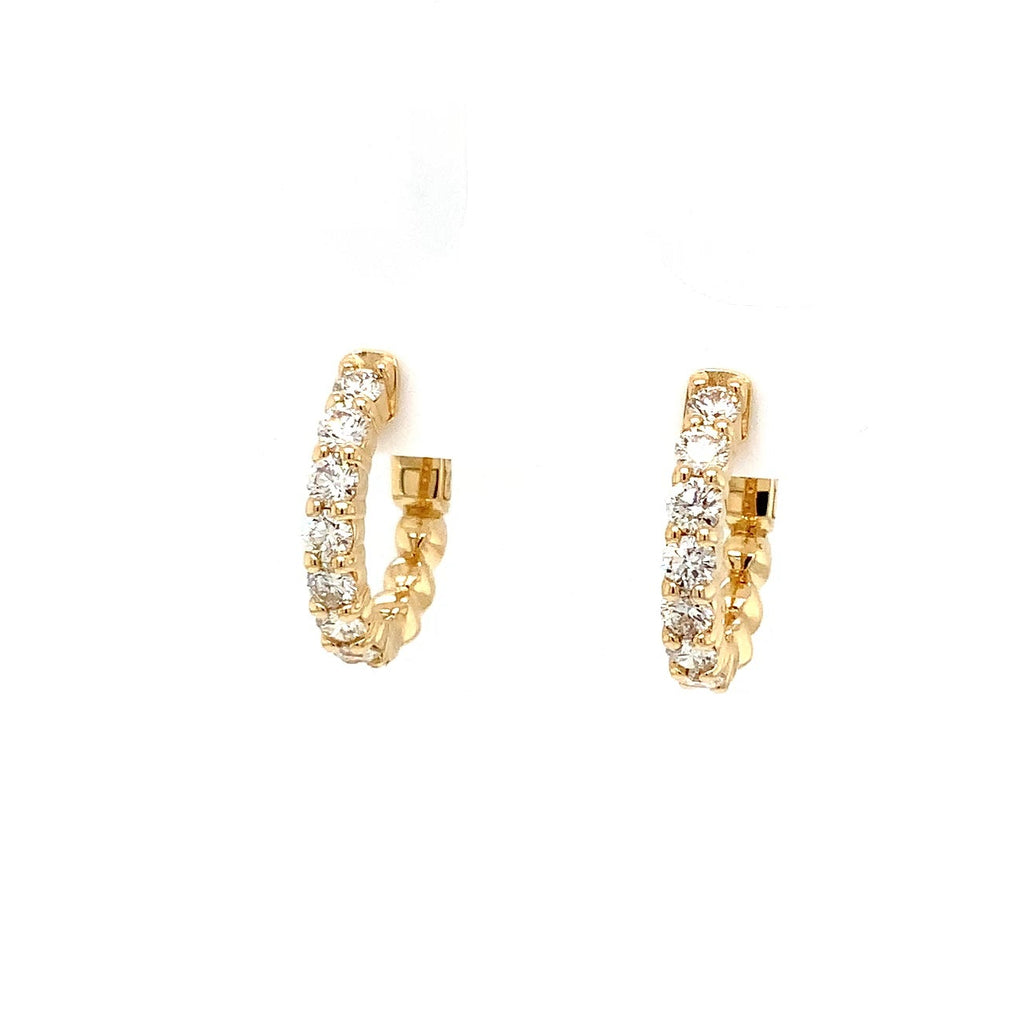 Roman+Jules Classic Small Diamond Huggies set in 14K Yellow Gold - Image 3 of 6