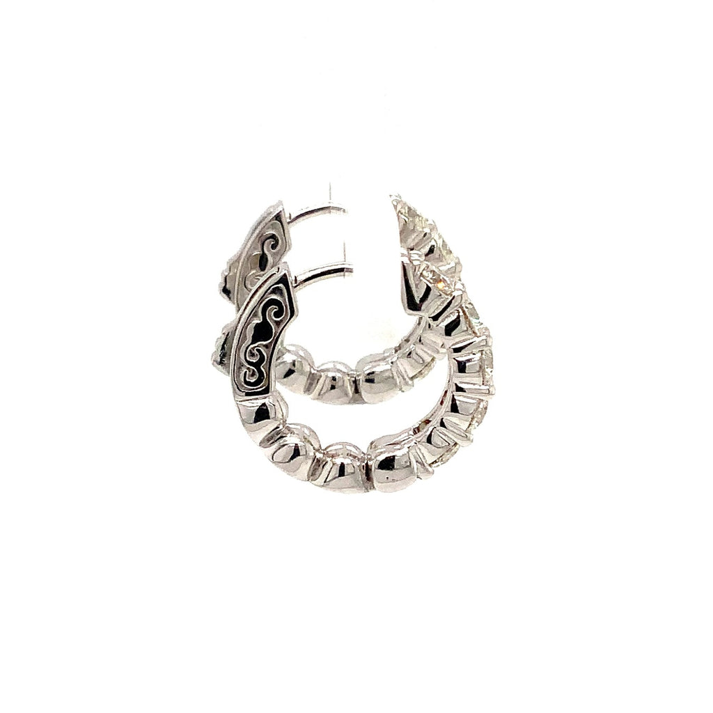 Roman+Jules Classic Small Diamond Huggies set in 14K White Gold - Image 5 of 9