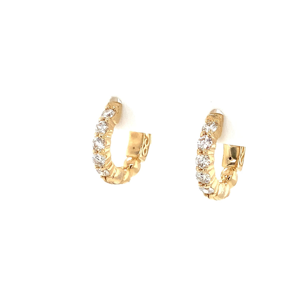Roman+Jules Classic Small Diamond Huggies set in 14K Yellow Gold - Image 4 of 6