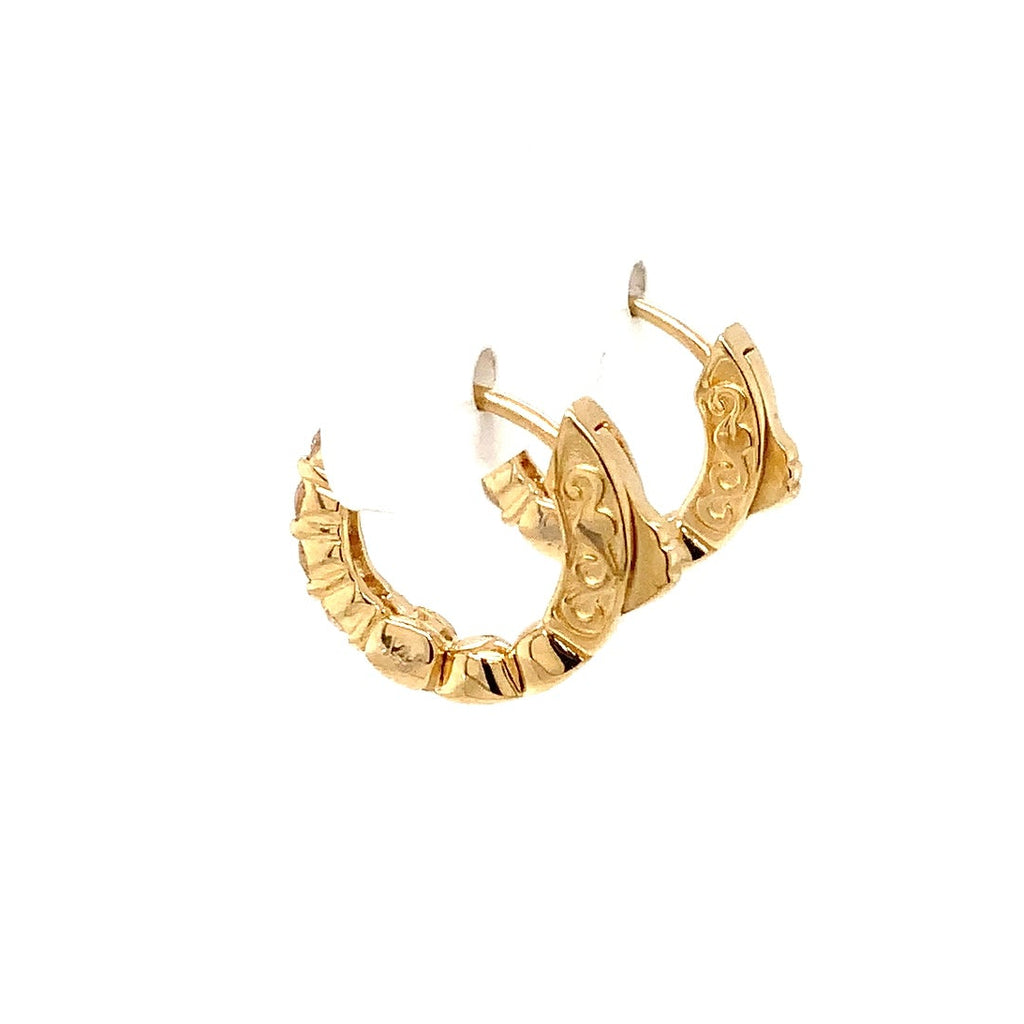 Roman+Jules Classic Small Diamond Huggies set in 14K Yellow Gold - Image 6 of 6