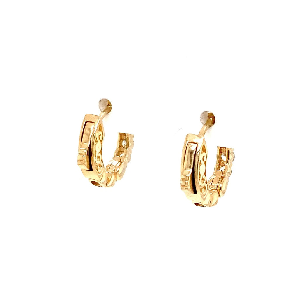 Roman+Jules Classic Small Diamond Huggies set in 14K Yellow Gold - Image 2 of 6