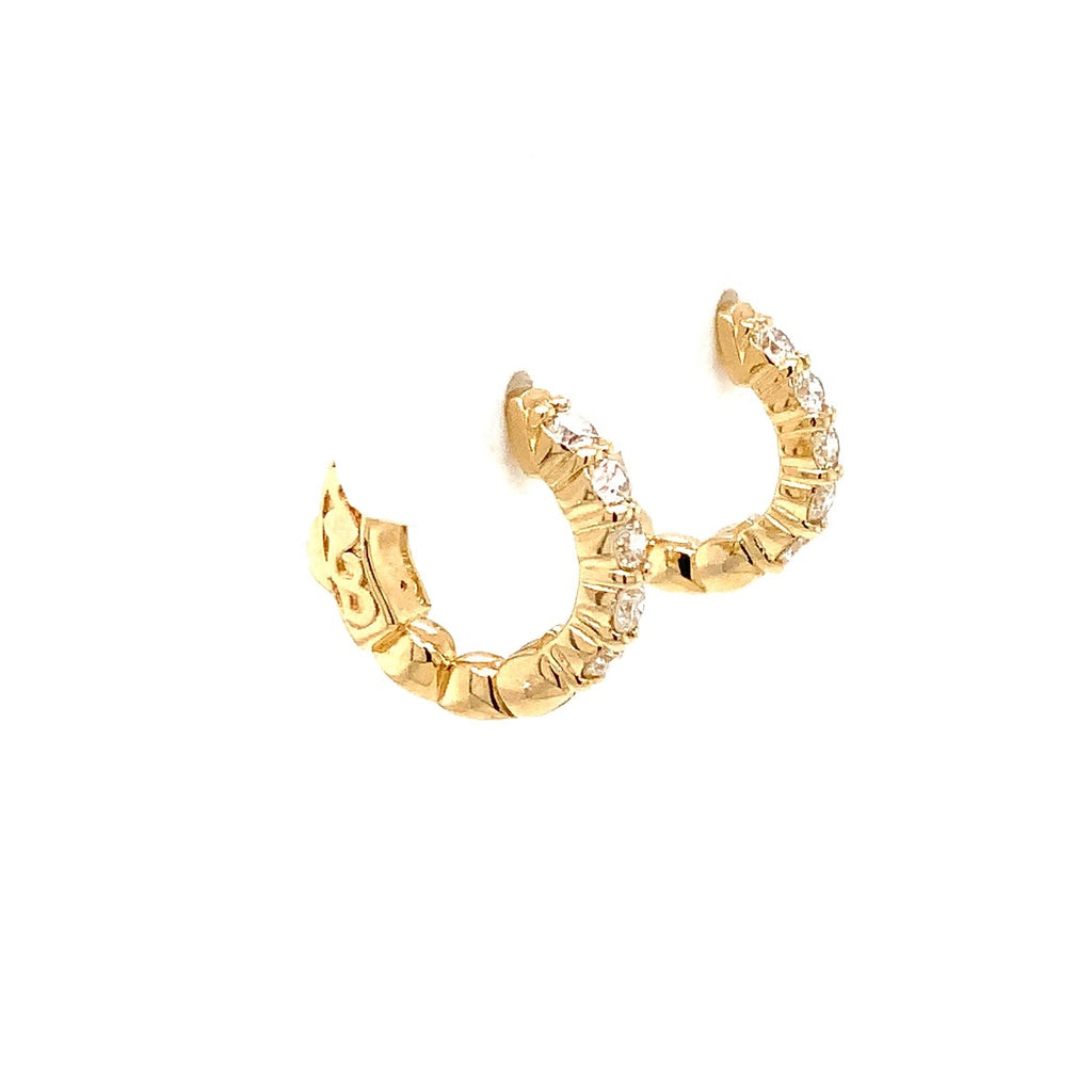 Roman+Jules Classic Small Diamond Huggies set in 14K Yellow Gold - Image 3 of 6