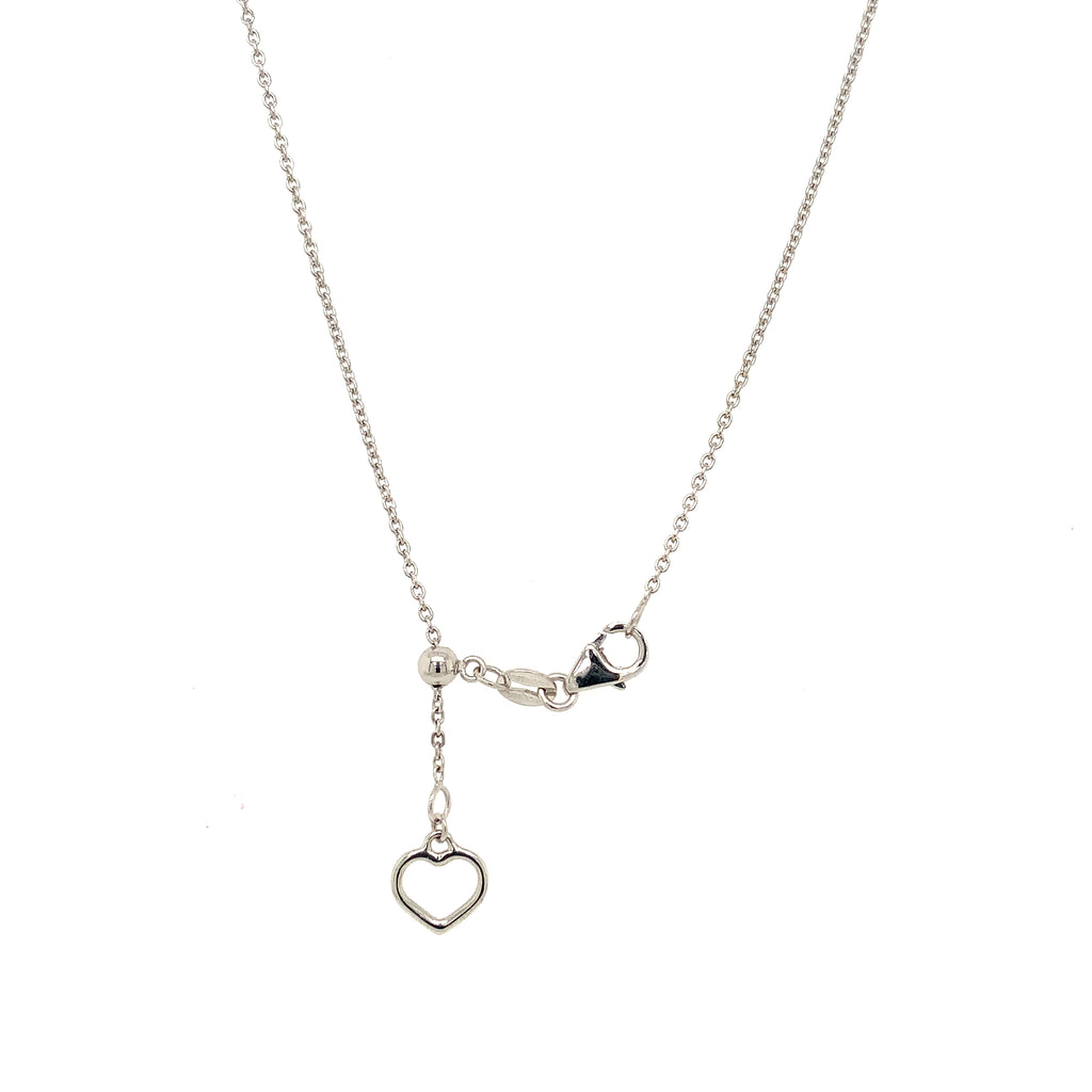 Roman + Jules Esquisite Heart Shaped Diamond Station Necklace set in 14K White Gold - Image 4 of 6