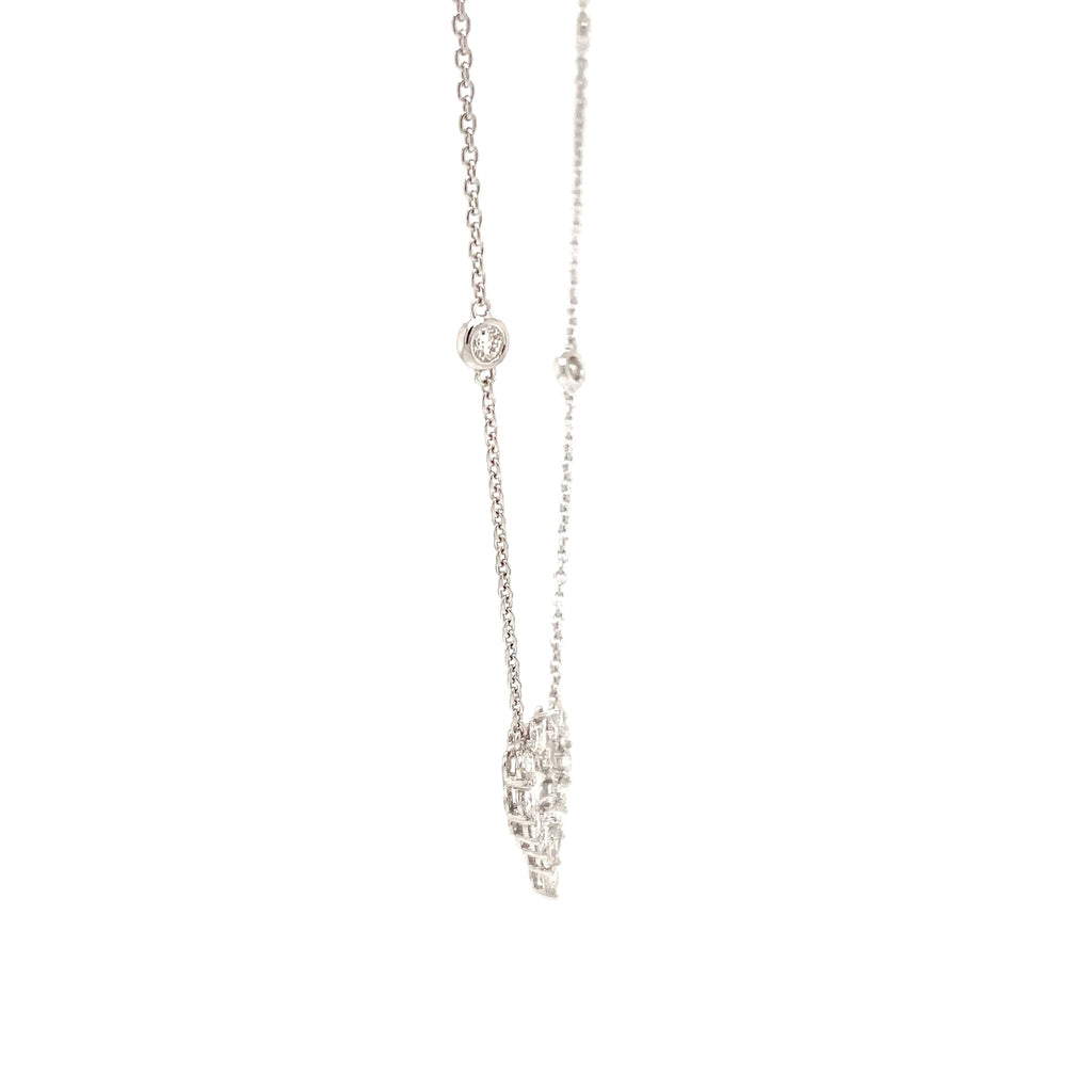 Roman + Jules Esquisite Heart Shaped Diamond Station Necklace set in 14K White Gold - Image 3 of 6