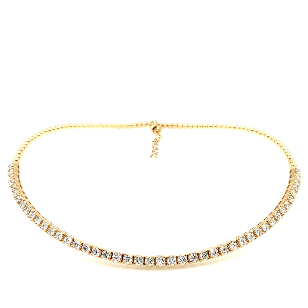Roman+Jules Choker Diamond Neclace set in 14K Yellow Gold - Image 5 of 7