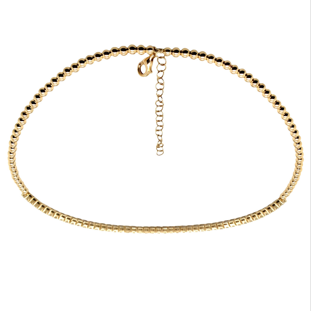 Roman+Jules Choker Diamond Neclace set in 14K Yellow Gold - Image 7 of 7