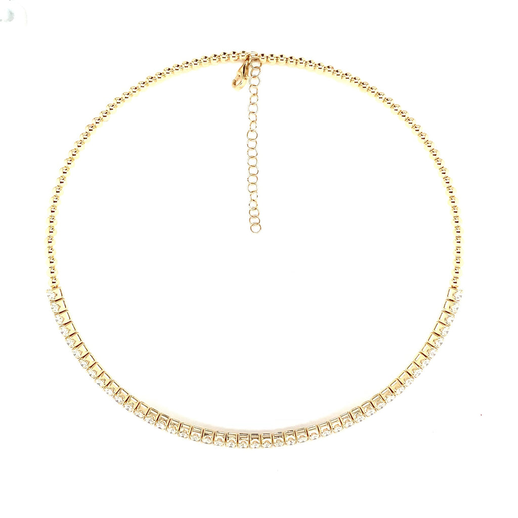 Roman+Jules Choker Diamond Neclace set in 14K Yellow Gold - Image 1 of 7