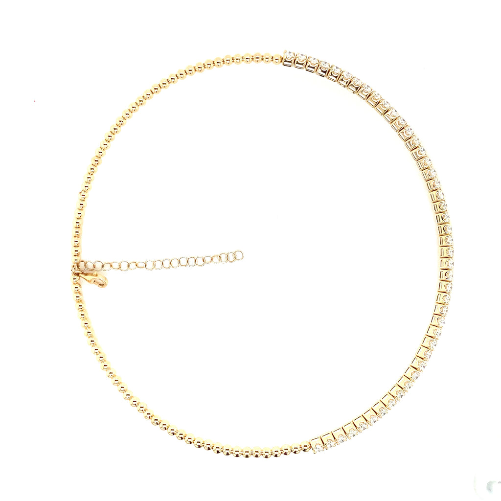 Roman+Jules Choker Diamond Neclace set in 14K Yellow Gold - Image 2 of 7