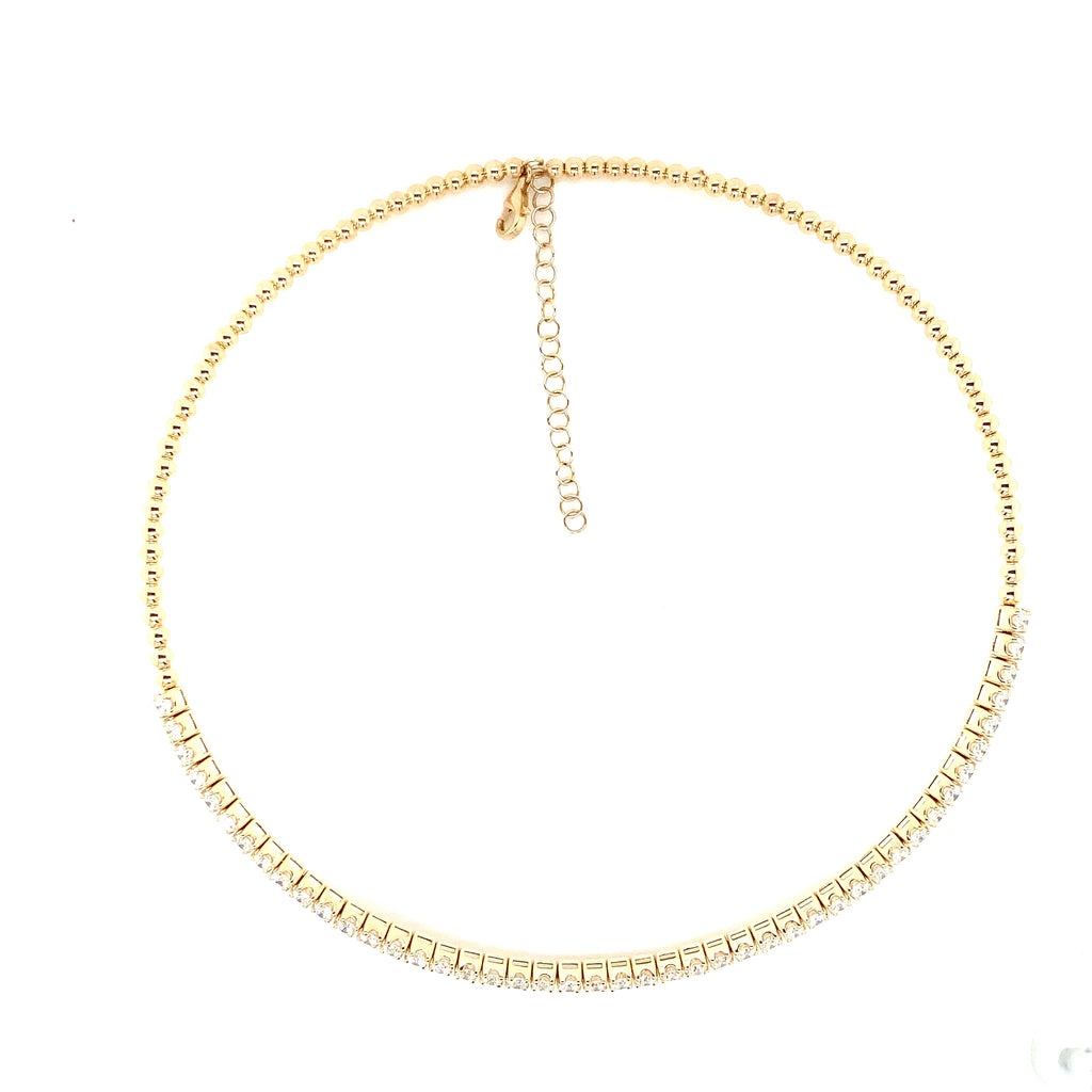 Roman+Jules Choker Diamond Neclace set in 14K Yellow Gold - Image 3 of 7