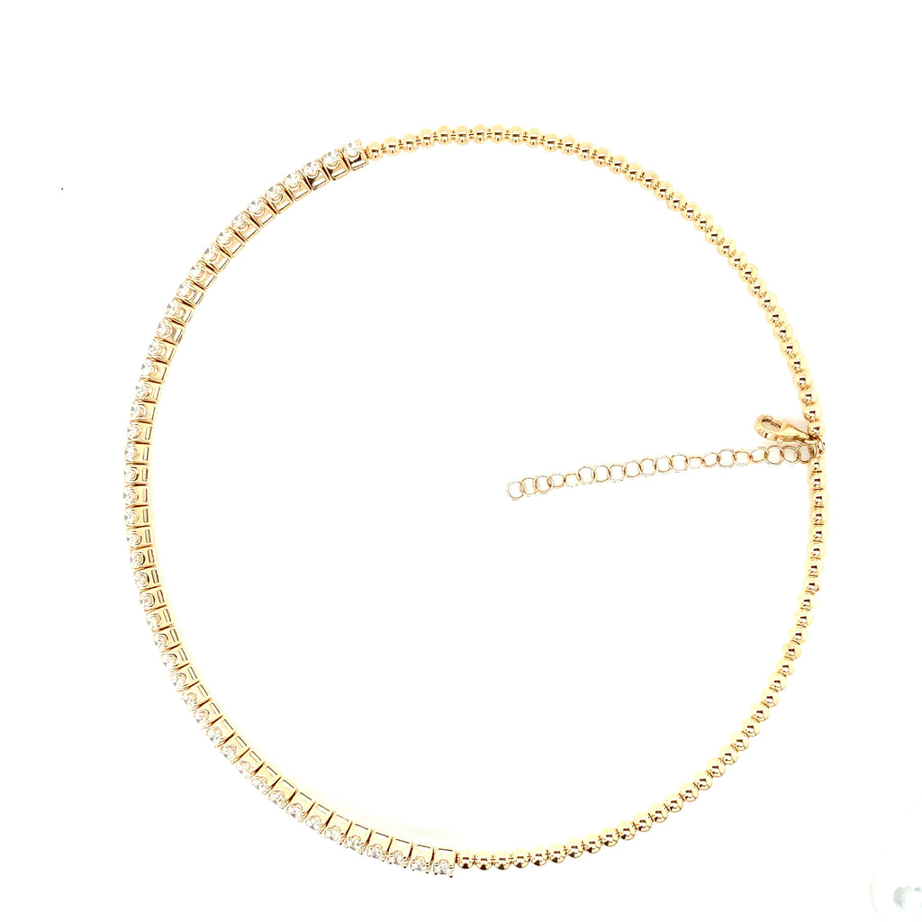 Roman+Jules Choker Diamond Neclace set in 14K Yellow Gold - Image 4 of 7