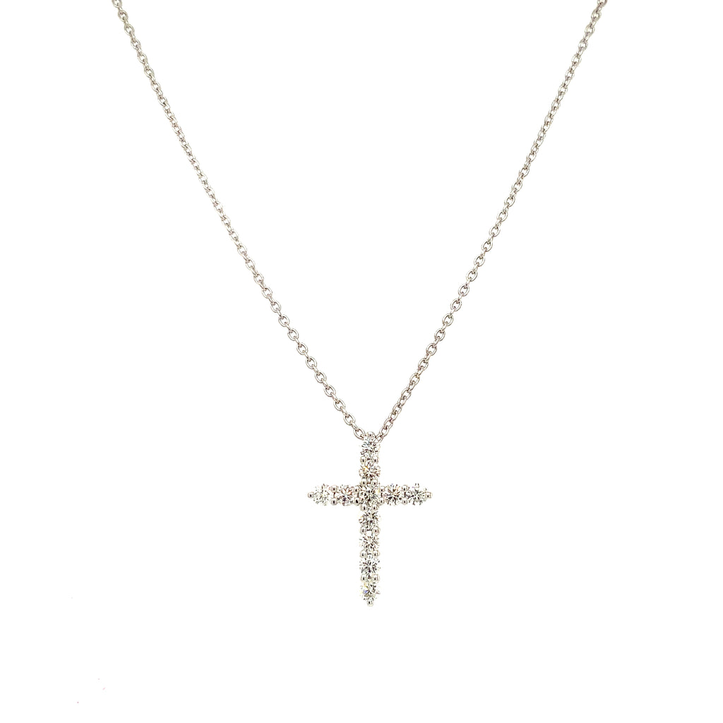 Roman + Jules Contemporary Small Diamond Cross 0.50 ctw 14K White Gold with hidden bail - Image 7 of 7