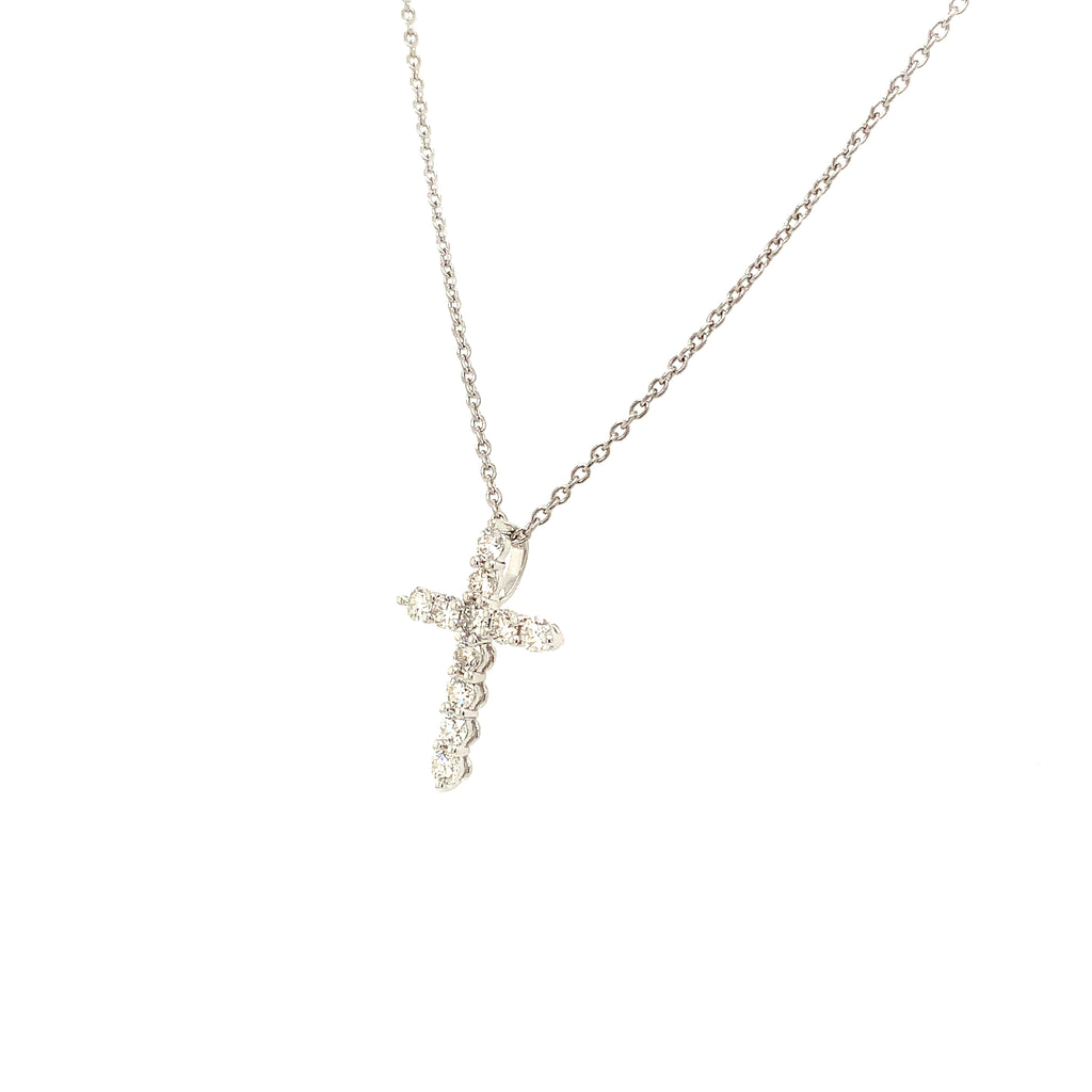 Roman + Jules Contemporary Small Diamond Cross 0.50 ctw 14K White Gold with hidden bail - Image 5 of 7