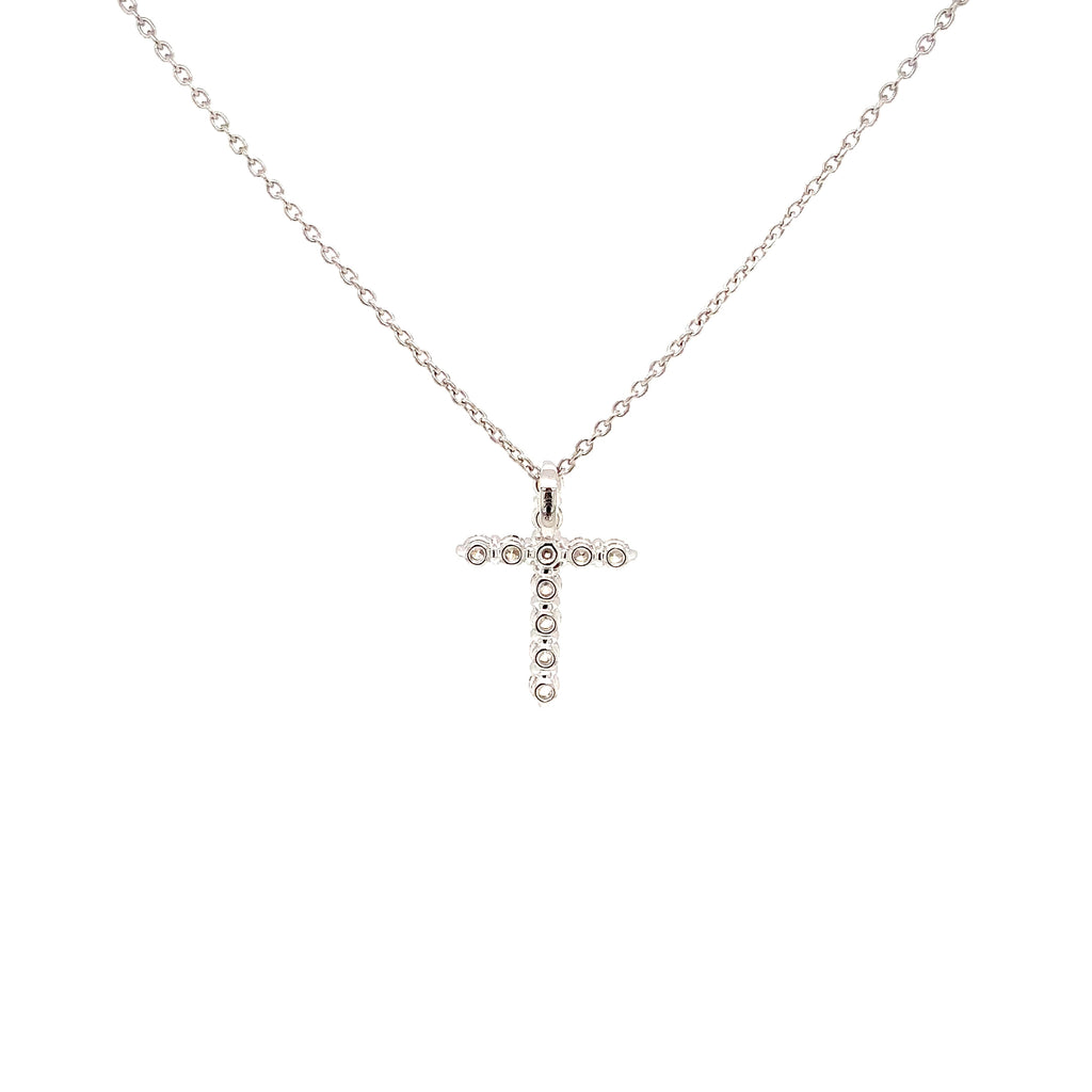 Roman + Jules Contemporary Small Diamond Cross 0.50 ctw 14K White Gold with hidden bail - Image 3 of 7