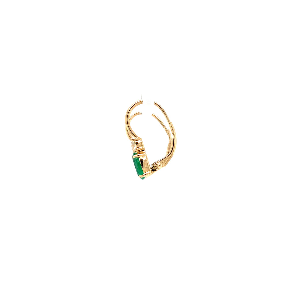 Roman + Jules Gem quality Oval shaped Emerald and Diamond in 18K Y/G Earring - Image 4 of 6