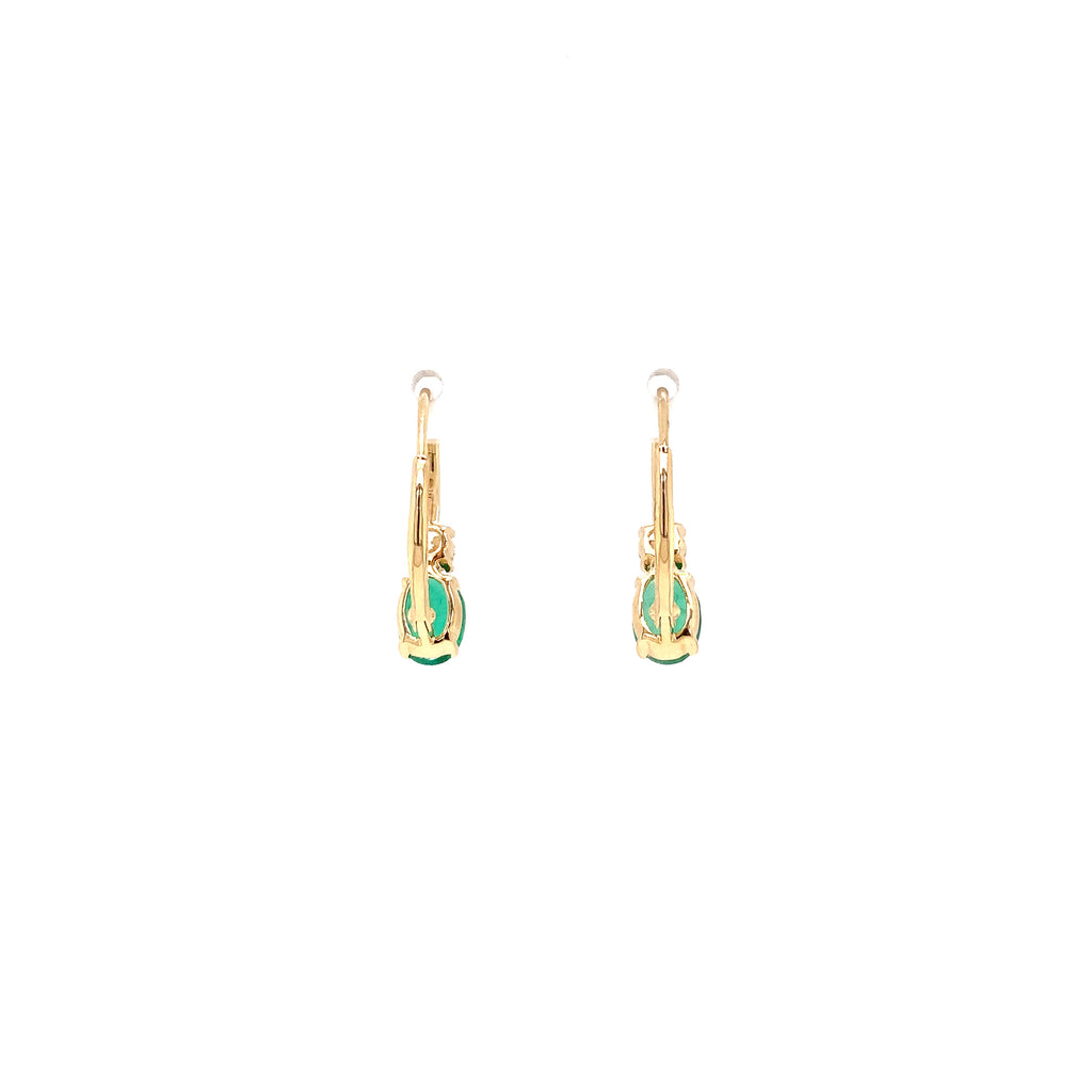 Roman + Jules Gem quality Oval shaped Emerald and Diamond in 18K Y/G Earring - Image 5 of 6