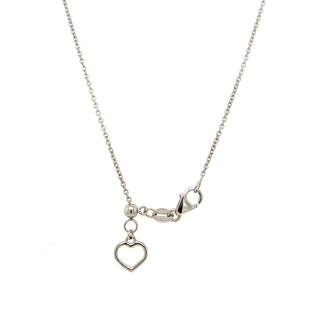Roman+Jules Small Heart Shape Diamond  and Ruby Necklace set in 14K White Gold - Image 6 of 7