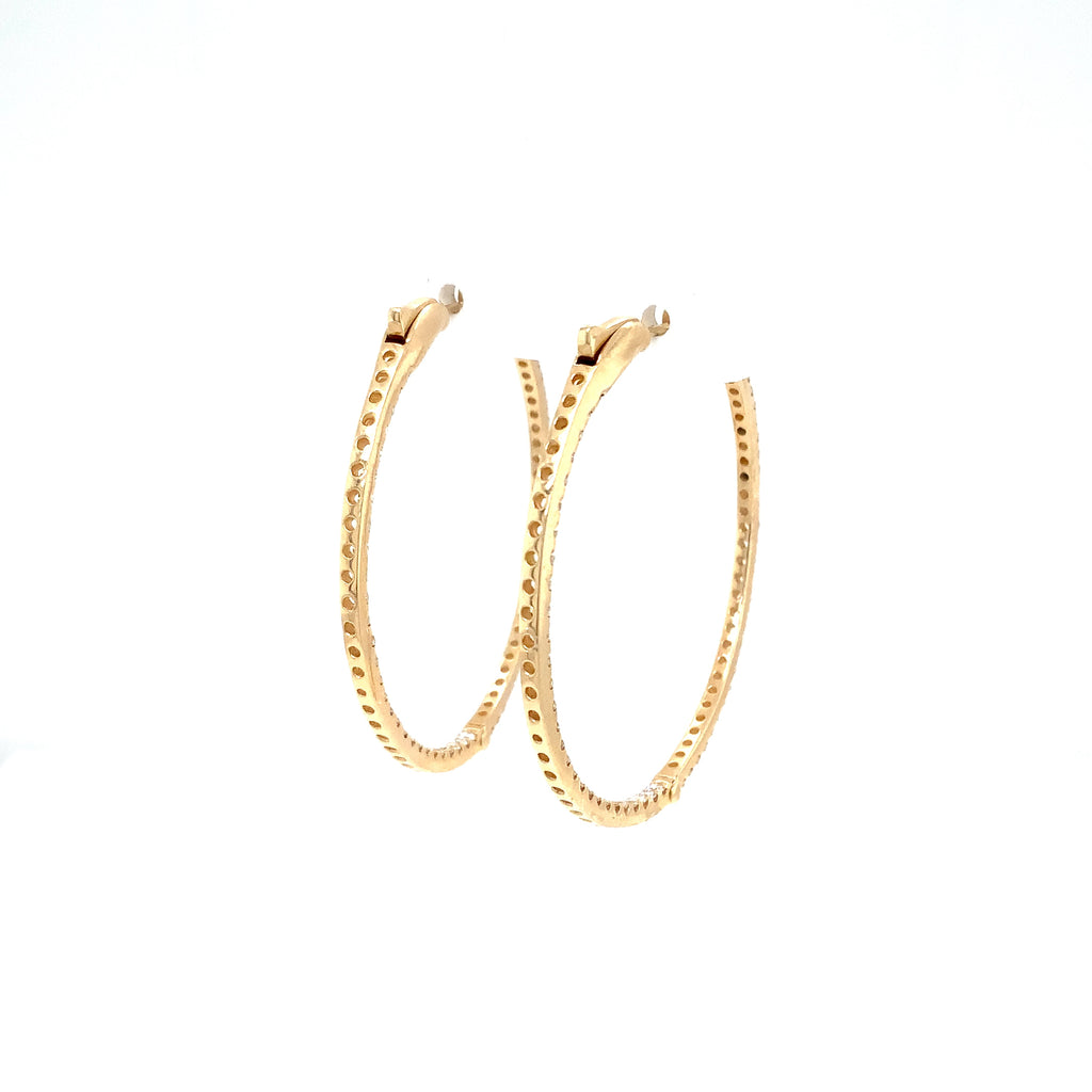 Roman+Jules Classic Inside and Outside Diamond Hoops set in 14K Yellow Gold - Image 5 of 5