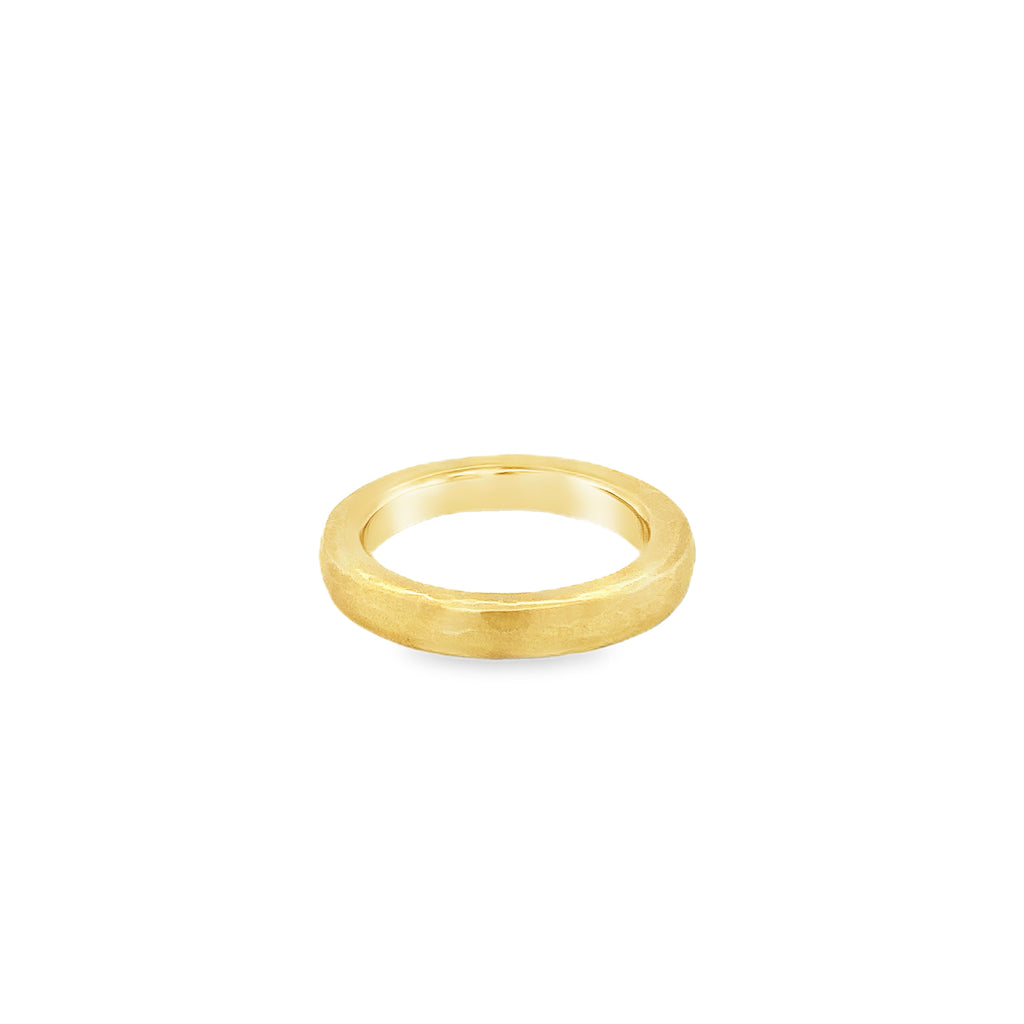 Handmade Hammered finish Heavy 18K Yellow Gold Wedding band - Image 2 of 2