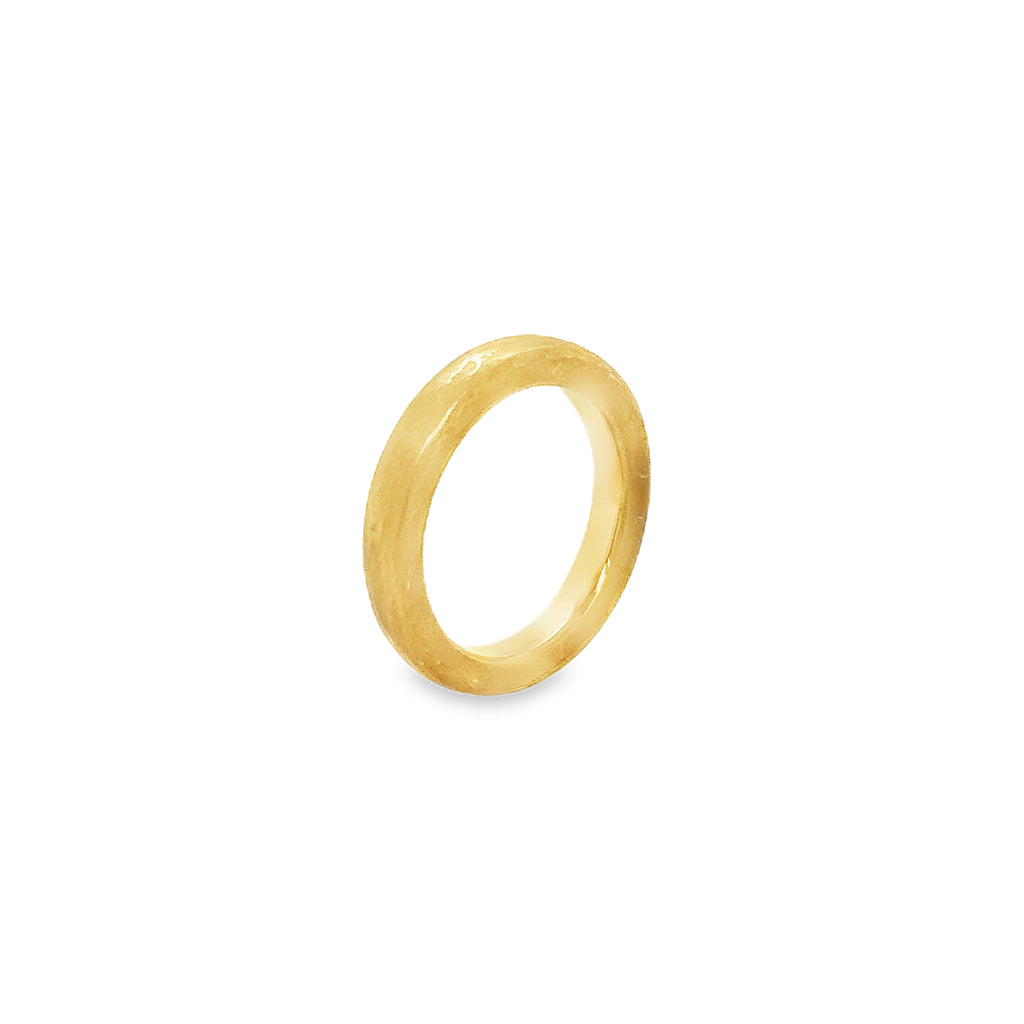 Handmade Hammered finish Heavy 18K Yellow Gold Wedding band - Image 1 of 2