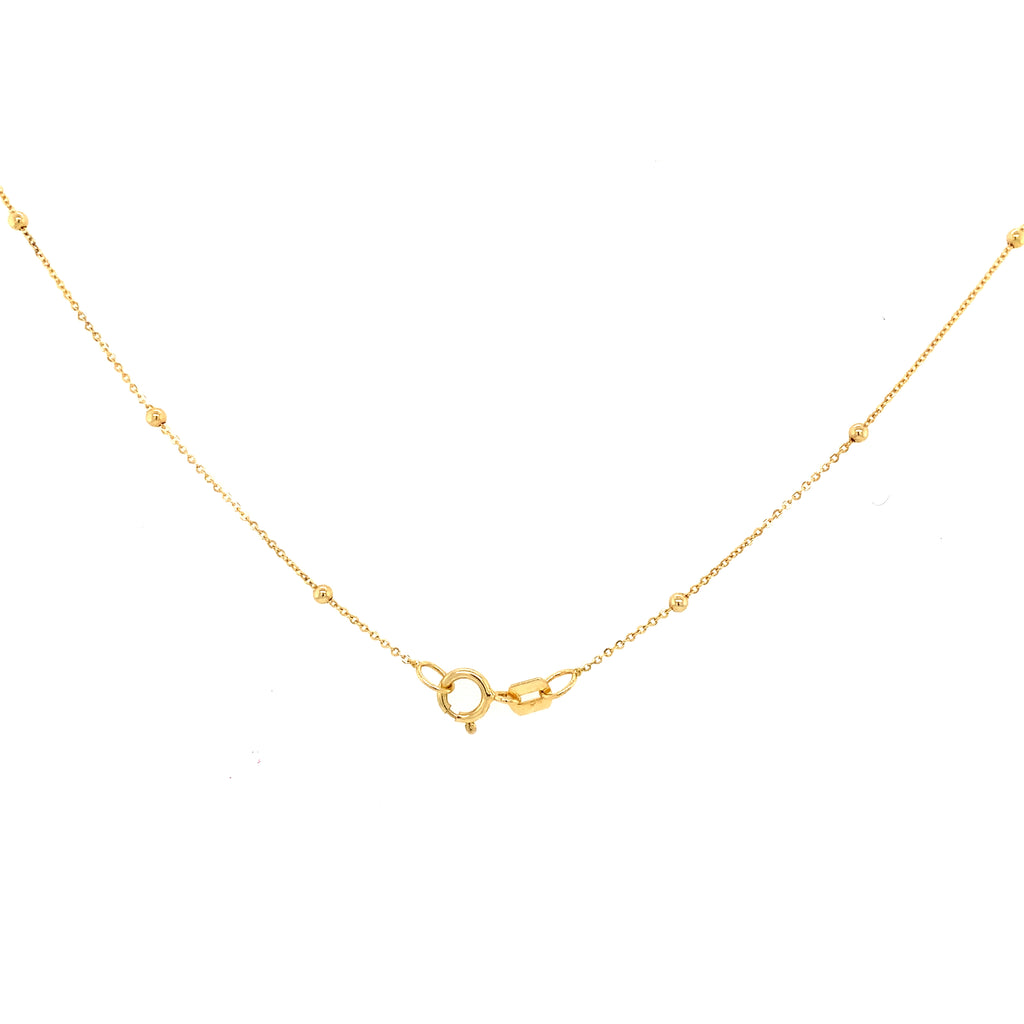 Diamond Cut 14K Yellow Gold 1.8mm Polished Bead Saturn Chain with Spring Ring Clasp - Image 5 of 5