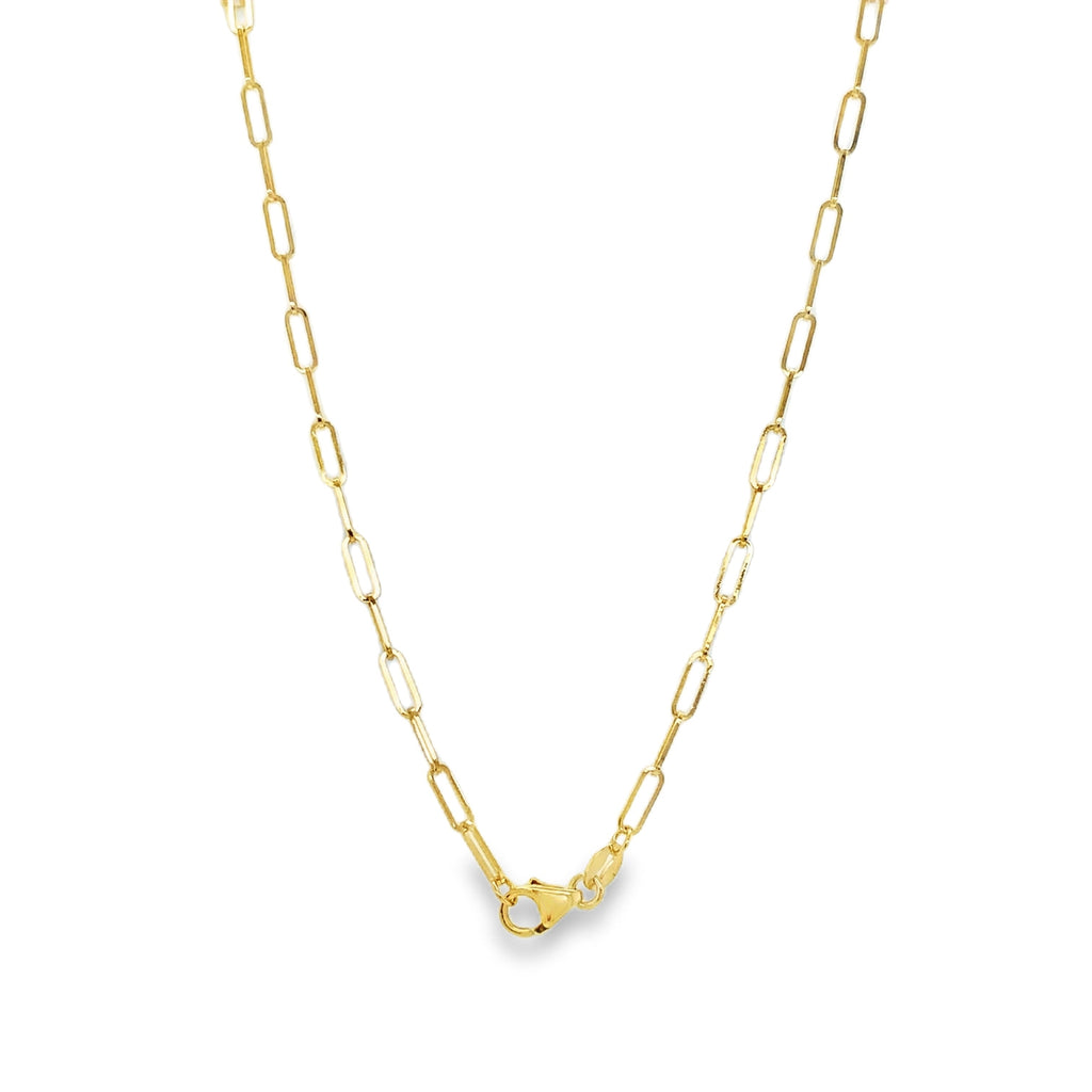 Semi-Solid Paperclip Chain in 14K Yellow Gold with Lobster Clasp - Image 3 of 5