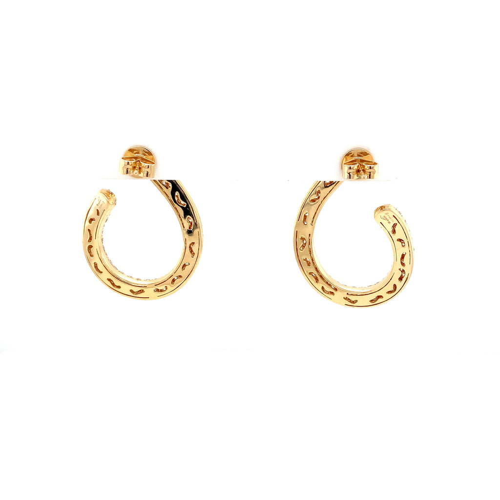 Afarin Collection Diamond Pavé Open Teardrop Hoop Earrings in 18 Yellow Gold - Image 7 of 9