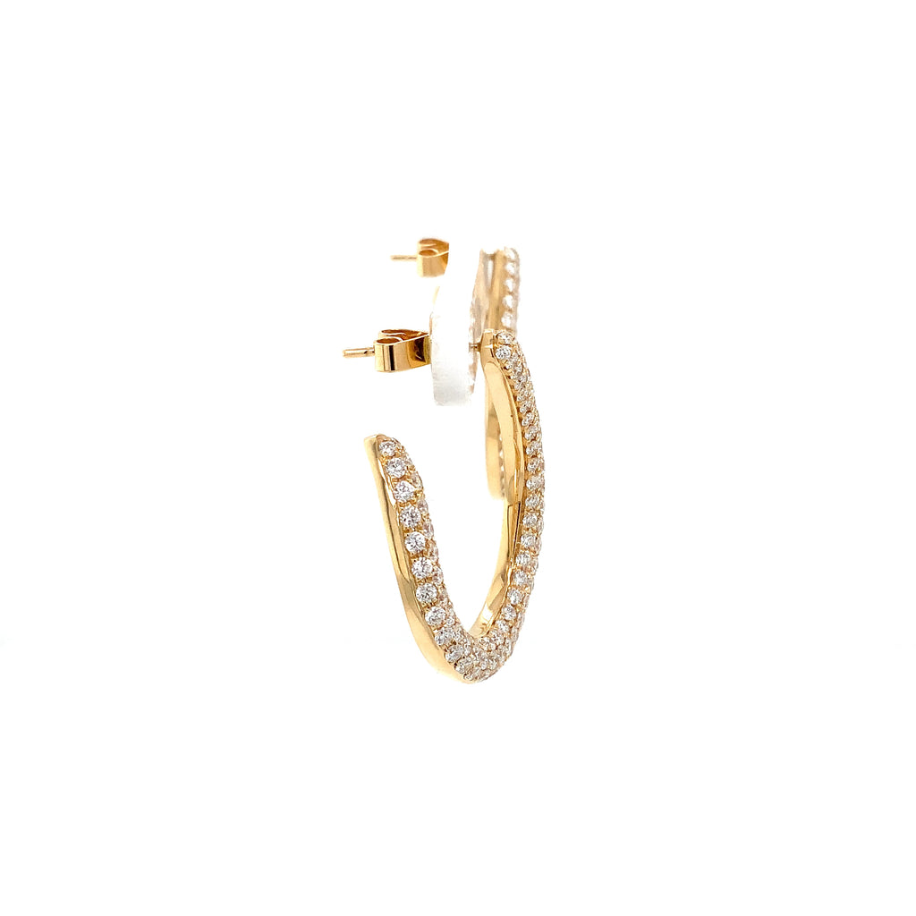 Afarin Collection Diamond Pavé Open Teardrop Hoop Earrings in 18 Yellow Gold - Image 8 of 9