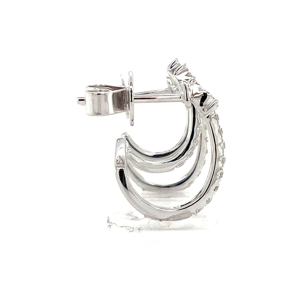 Afarin Collection Diamond Double Bar Stud Earrings in 18K White Gold - Image 6 of 7