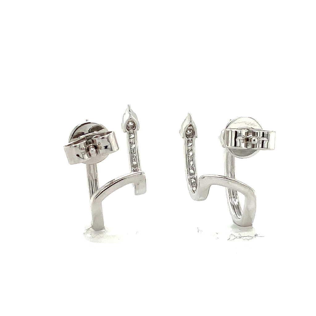 Afarin Collection Diamond Double Bar Stud Earrings in 18K White Gold - Image 7 of 7