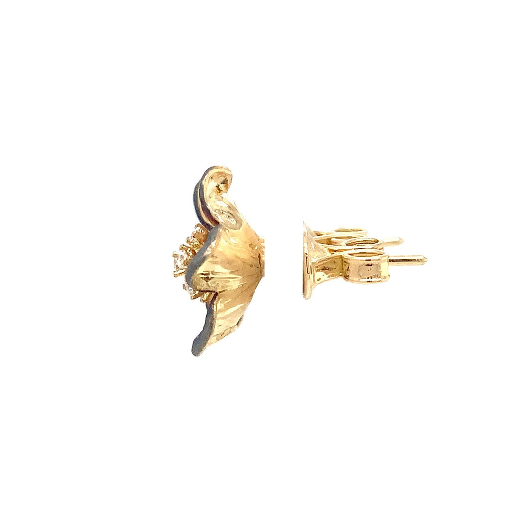 Afarin Collection Floral Diamond Cluster Stud Earrings in 18K Colored Rhodium Finish - Image 3 of 6