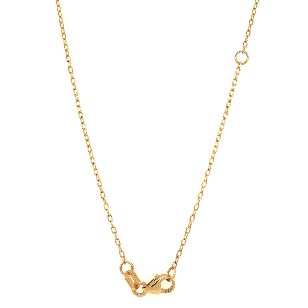 Afarin Collection Matte Circle Pendant Necklace with Scattered Diamonds set in 18K Yellow Gold - Image 2 of 9