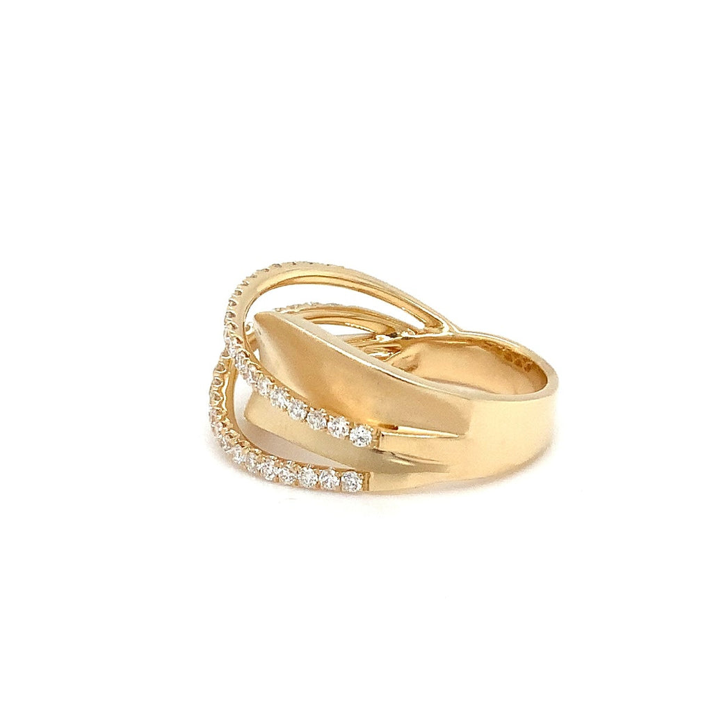 Afarin Collection Wave Diamond Band in 18K Matte Finish Yellow Gold - Image 5 of 6