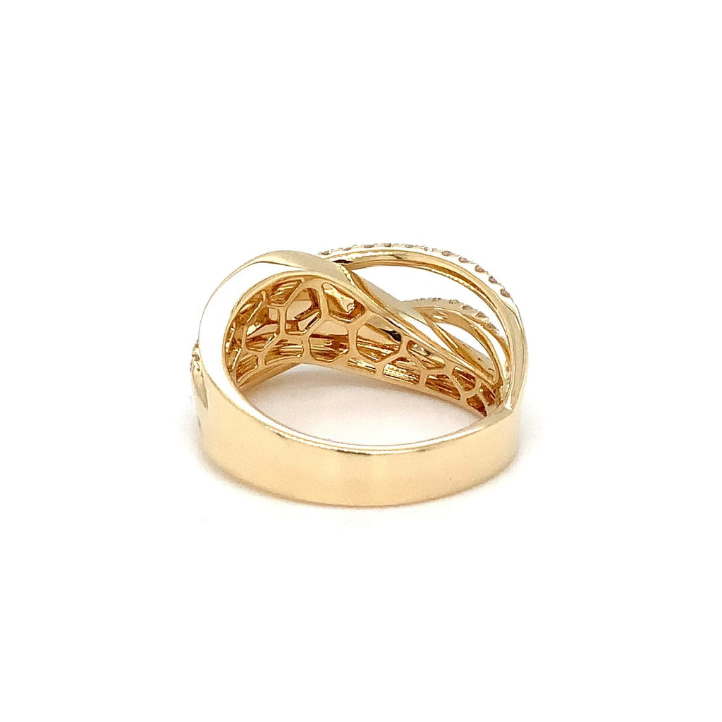 Afarin Collection Wave Diamond Band in 18K Matte Finish Yellow Gold - Image 6 of 6