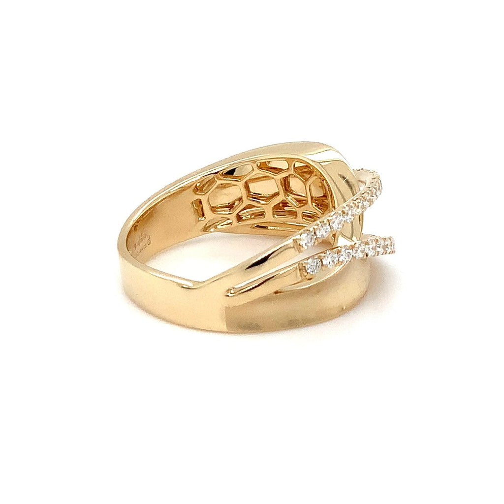 Afarin Collection Wave Diamond Band in 18K Matte Finish Yellow Gold - Image 2 of 6