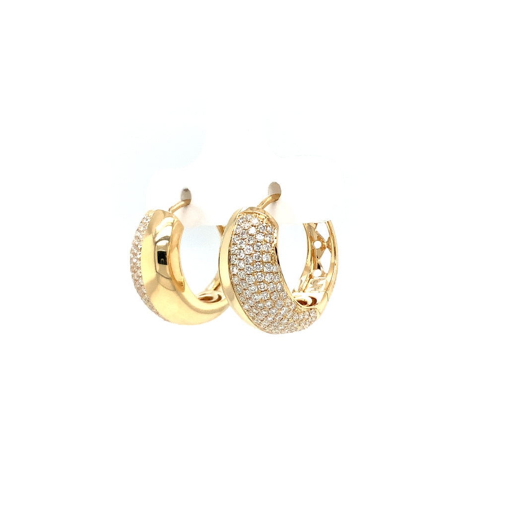 Afarin Collection Pavé Diamond Huggie Earring in 18K Yellow Gold - Image 1 of 9
