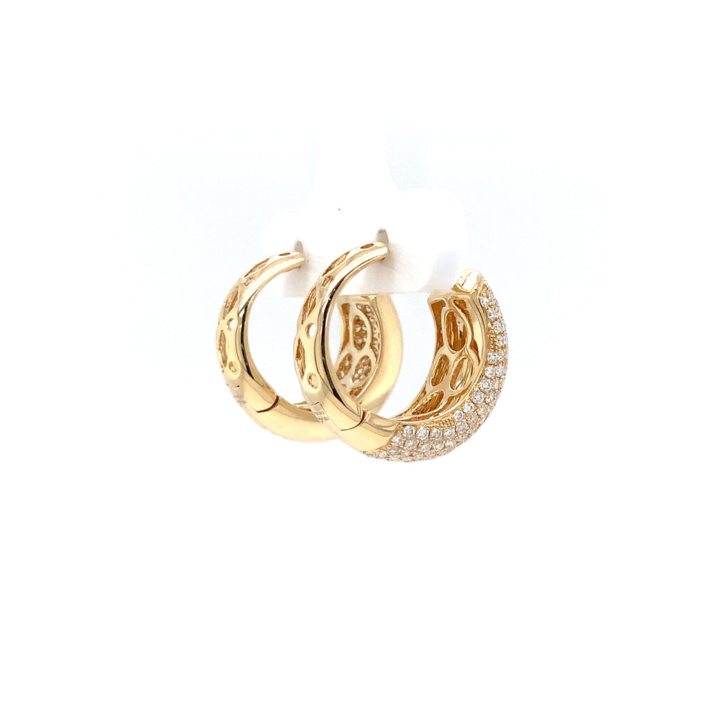Afarin Collection Pavé Diamond Huggie Earring in 18K Yellow Gold - Image 6 of 9