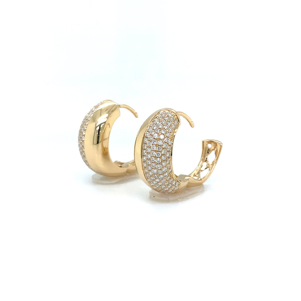 Afarin Collection Pavé Diamond Huggie Earring in 18K Yellow Gold - Image 9 of 9