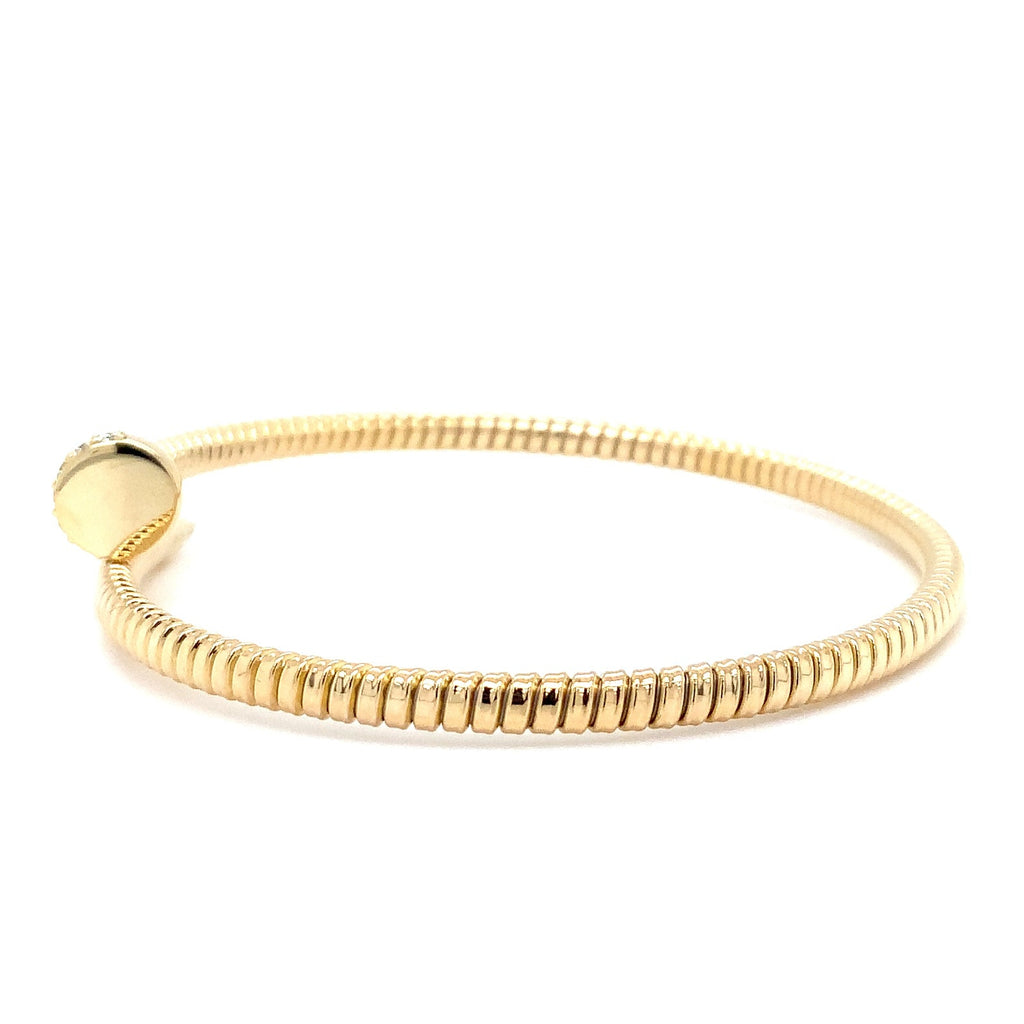 Afarin Collection Ribbed 18K Yellow Gold Diamond Nail Cuff - Image 3 of 4