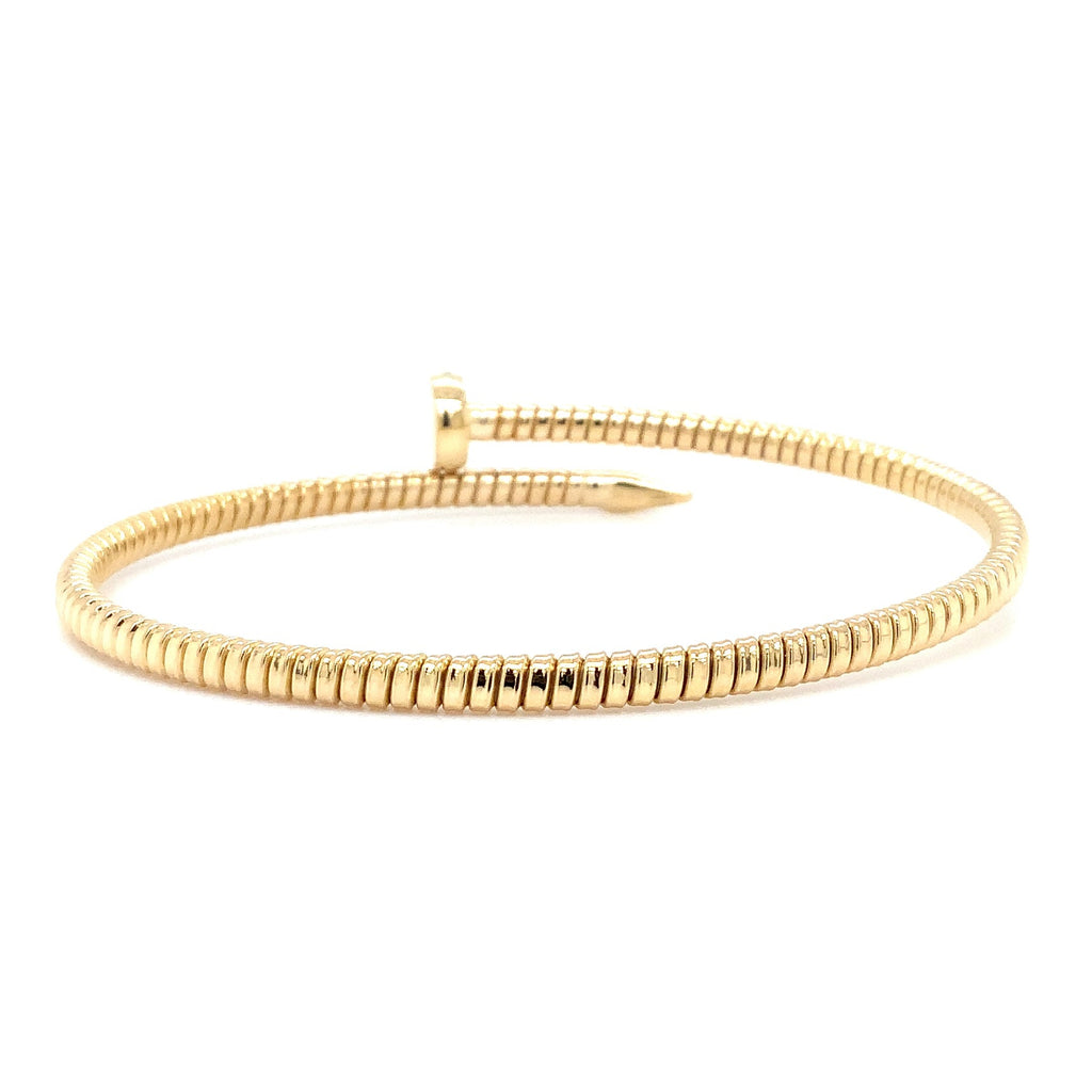Afarin Collection Ribbed 18K Yellow Gold Diamond Nail Cuff - Image 4 of 4