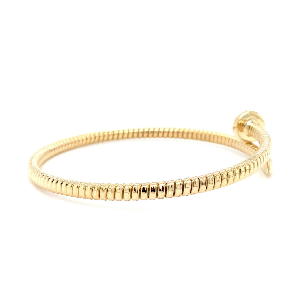 Afarin Collection Ribbed 18K Yellow Gold Diamond Nail Cuff - Image 2 of 4