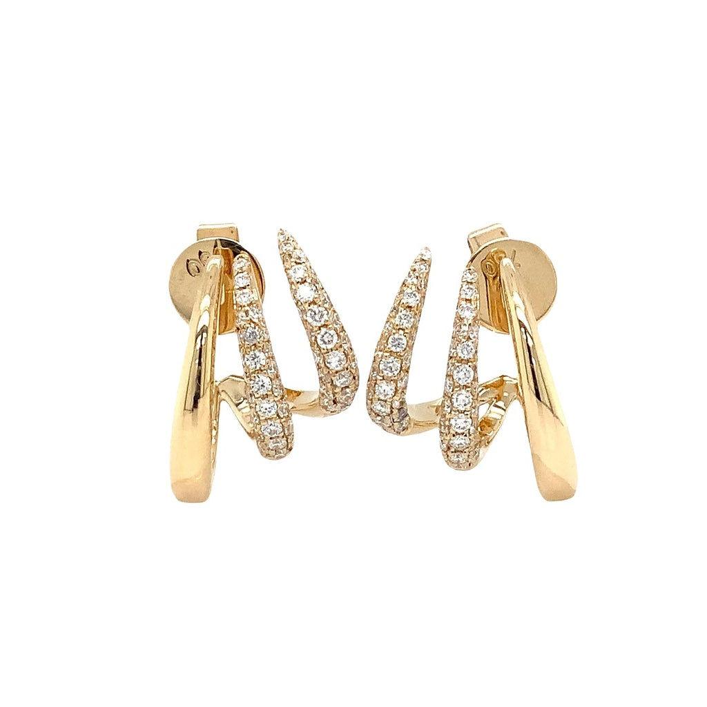 Afarin Collection Diamond Pavé Curved Talon Cuff Earrings in 18K Yellow Gold - Image 3 of 10