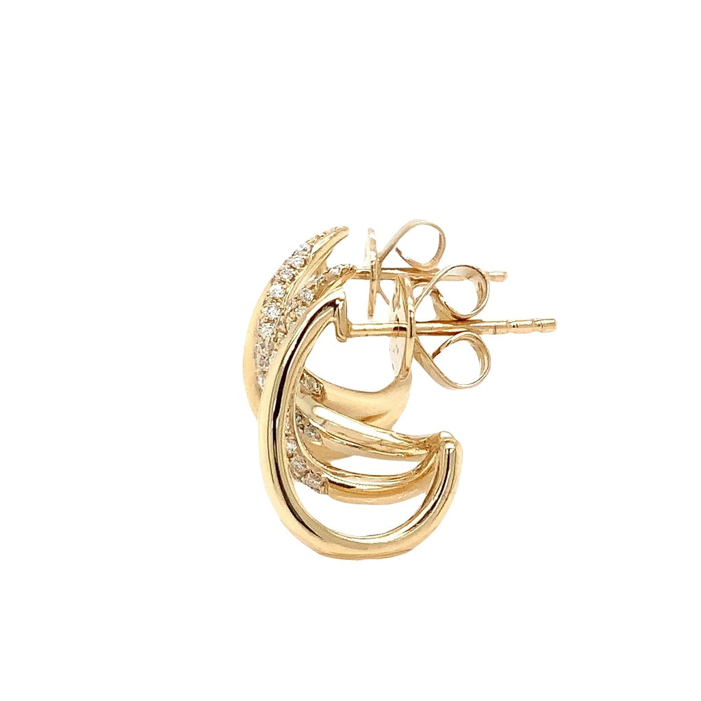 Afarin Collection Diamond Pavé Curved Talon Cuff Earrings in 18K Yellow Gold - Image 4 of 10