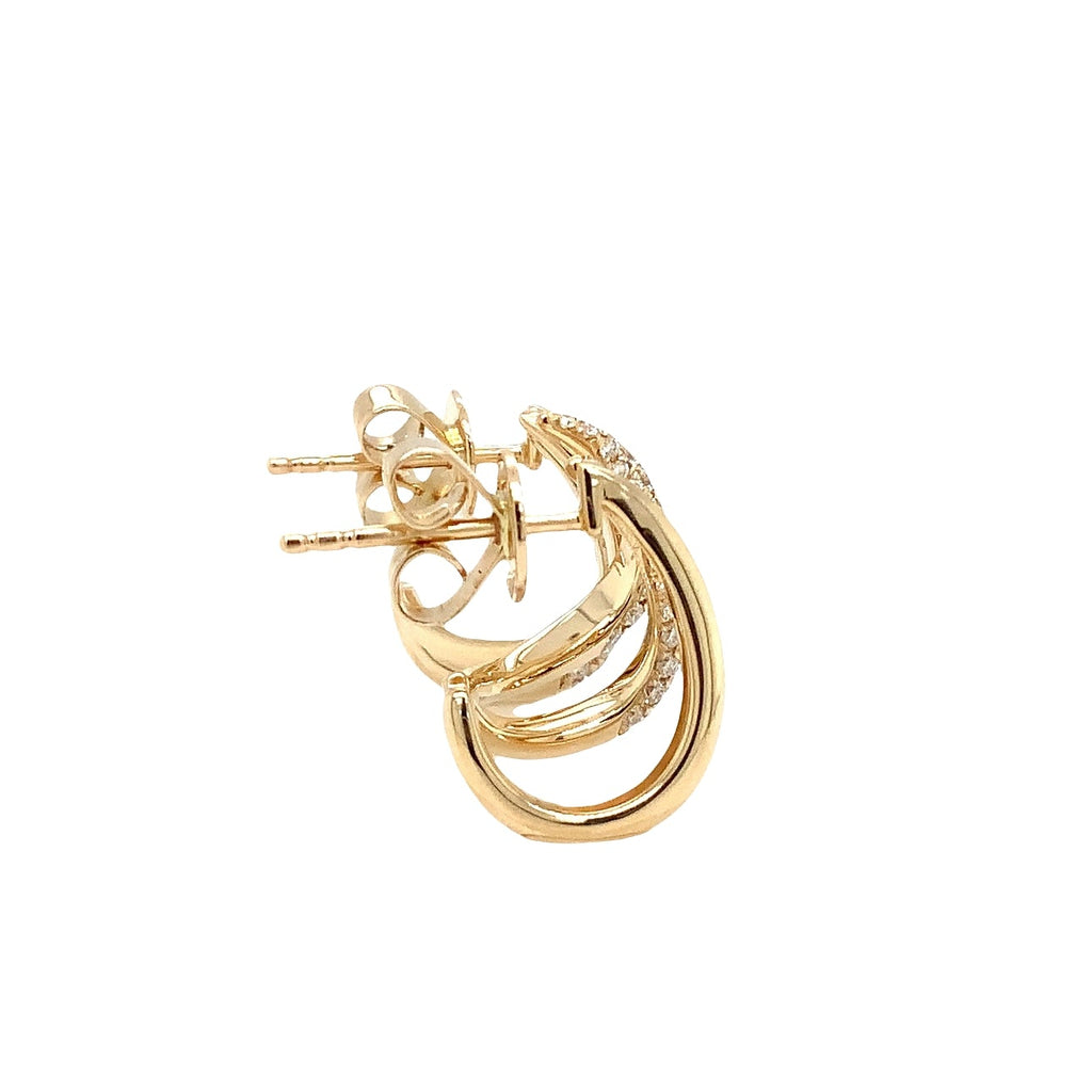Afarin Collection Diamond Pavé Curved Talon Cuff Earrings in 18K Yellow Gold - Image 6 of 10