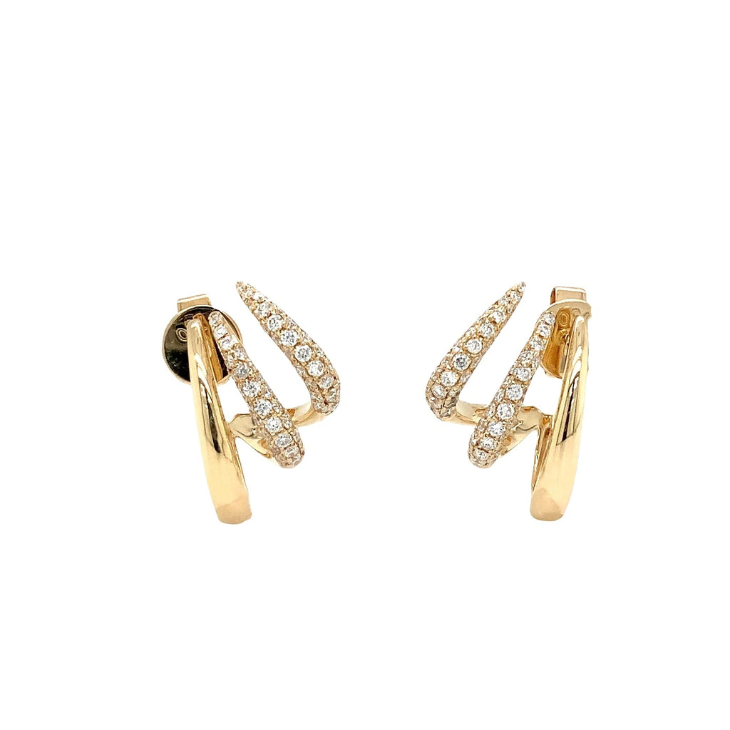 Afarin Collection Diamond Pavé Curved Talon Cuff Earrings in 18K Yellow Gold - Image 7 of 10