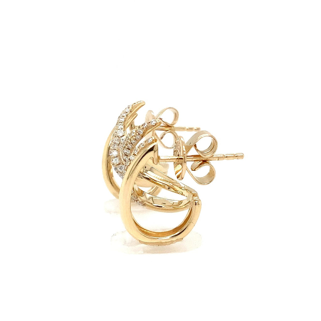 Afarin Collection Diamond Pavé Curved Talon Cuff Earrings in 18K Yellow Gold - Image 8 of 10