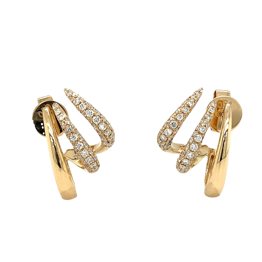 Afarin Collection Diamond Pavé Curved Talon Cuff Earrings in 18K Yellow Gold - Image 10 of 10