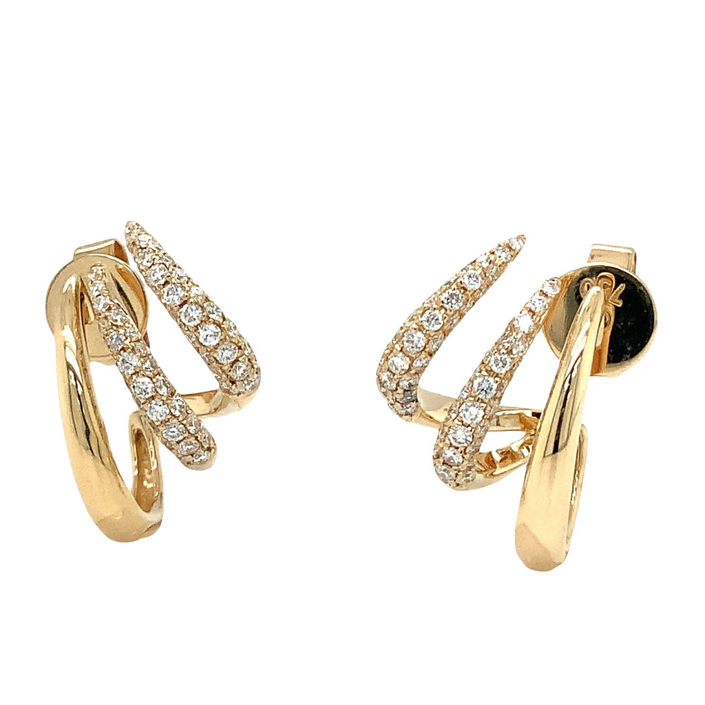 Afarin Collection Diamond Pavé Curved Talon Cuff Earrings in 18K Yellow Gold - Image 1 of 10