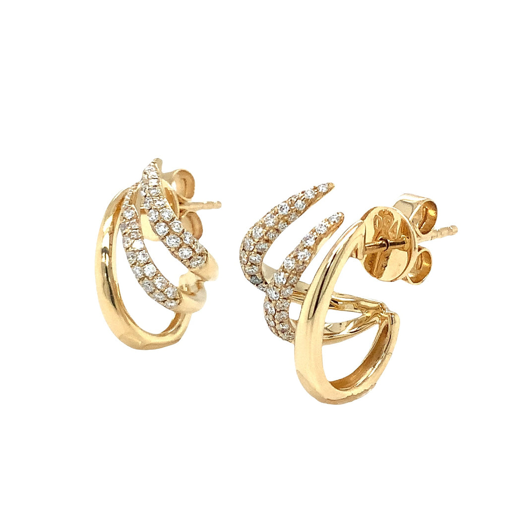 Afarin Collection Diamond Pavé Curved Talon Cuff Earrings in 18K Yellow Gold - Image 2 of 10